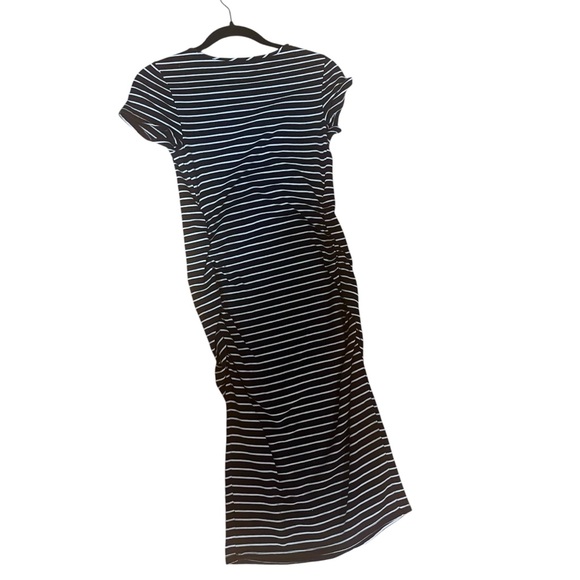Isabel Maternity by Ingrid & Isabel Navy and White Striped Midi Dress | Size XS - Picture 6 of 6